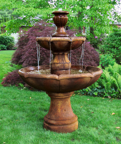 Two Tier Charlotte Garden Fountain Cast Stone USA